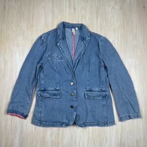 Anthropologie Dolan Preppy Western Business Casual Jean Denim Blazer Medium